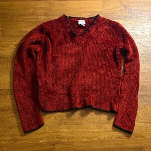 Rave Red V-Neck Sweater Knit Sweater